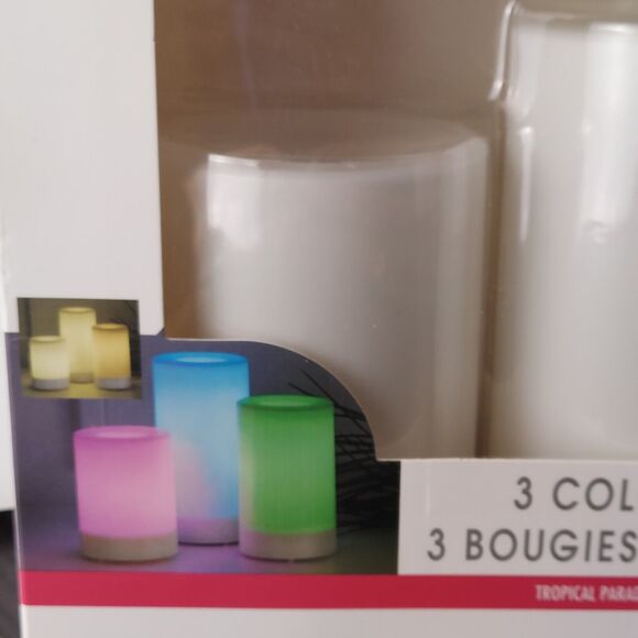 3 Color Changing LED Candles Plastic Outdoor Pillars 4" 5" 6" Timer Flameless - Picture 2 of 5